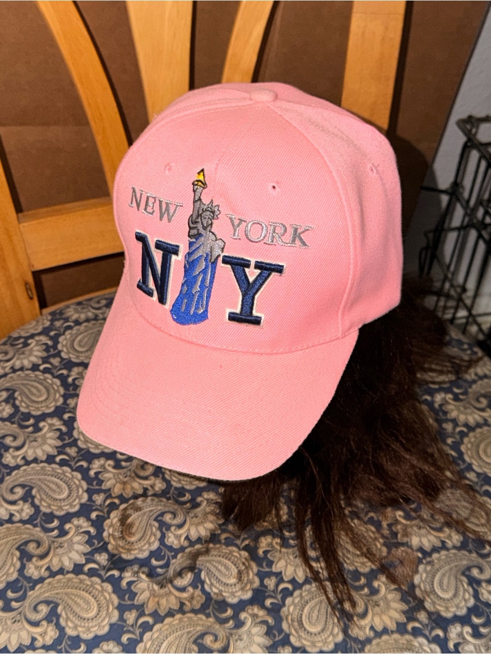 Pink New York NY Embroidered Baseball Cap